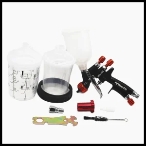 Mini Paint Spray Gun with 400CC Mixing Cup and Adapter, Precision 1.2mm Nozzle Air Sprayer