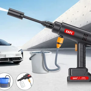 60Bar Cordless Power Washer 21V, Rechargeable High Pressure Cleaning Gun with Foam Bottle