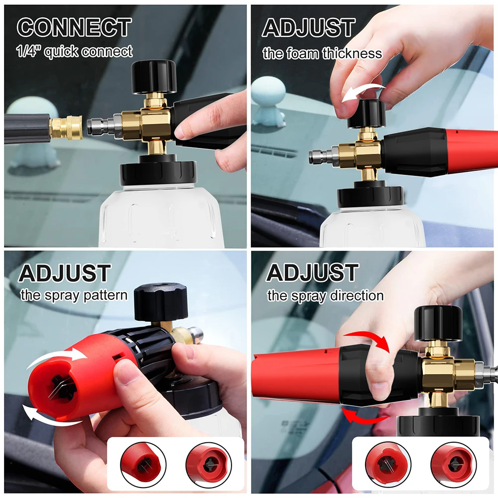 Snow Foam Cannon Bottle Nozzle Sprayer for Pressure Washers, Adjustable Foam Lance for Car Cleaning - Image 2
