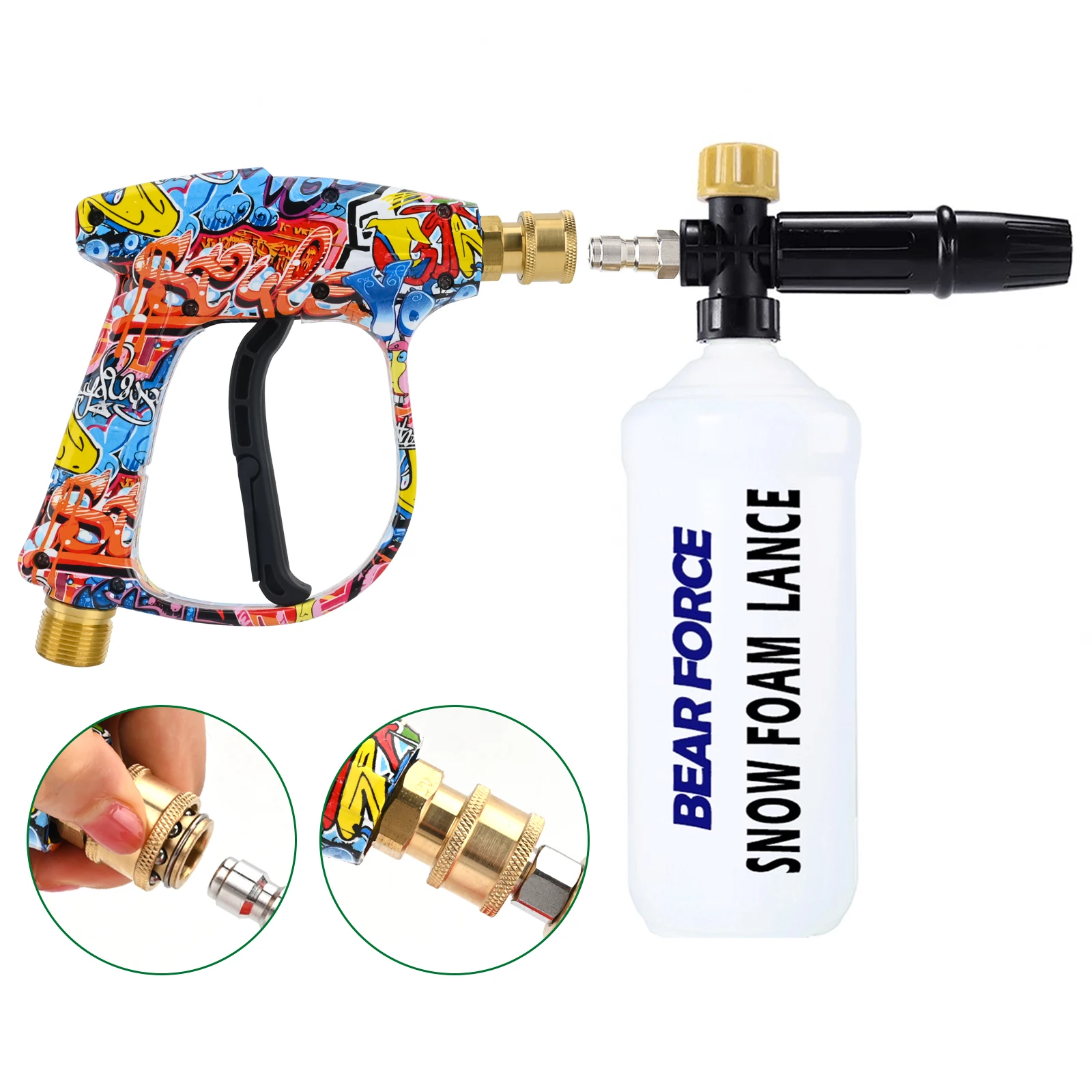 Universal Pressure Washer Water Gun with Hose Connector, Quick Connect Nozzles for Cleaning - Image 3