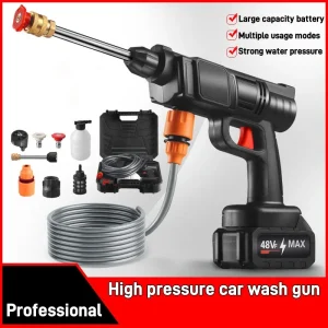 Cordless Electric Power Washer Kit, Portable High Pressure Cleaning Machine with Multi Nozzles