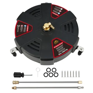 13" High Pressure Surface Cleaner 2500PSI, Floor Scrubber Attachment with 3 Wheels for Washers