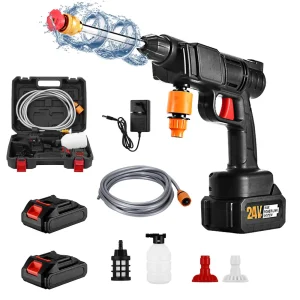 Portable High-Pressure Cordless Washer 21V 30Bar, Rechargeable Lithium Car Cleaning Spray Gun