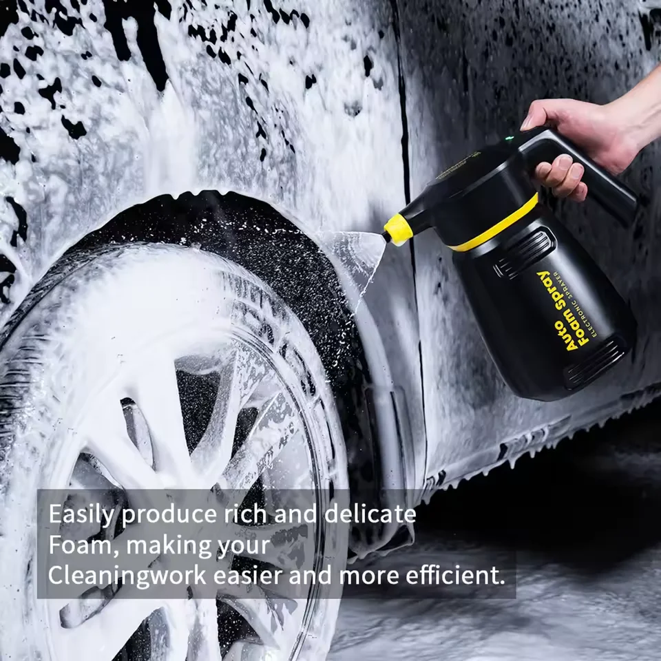 Electric Foam Cannon Sprayer for Car Wash and Motorcycle Cleaning, Adjustable High Pressure Gun
