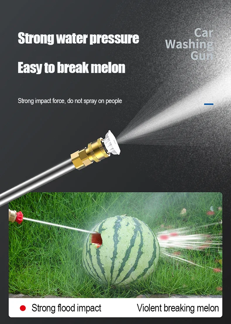 Cordless 60Bar Electric Power Washer 21V, Portable High Pressure Cleaning Gun for Car Washing - Image 4